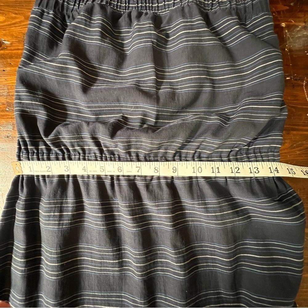 Theory Strapless Nautical Navy Stripe Maxi Dress Size 6 $230 Rare!! Side slit - Picture 8 of 12